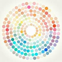 abstrato fundo com colorida círculos. abstrato fundo com multicolorido círculos dentro retro estilo. ai gerado foto