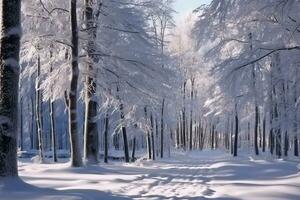 raindeer dentro a neve floresta.generativa ai. foto