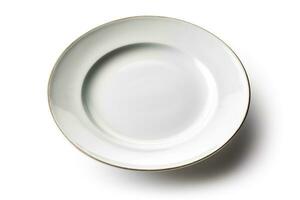esvaziar prato isolado em branco background.generative ai. foto