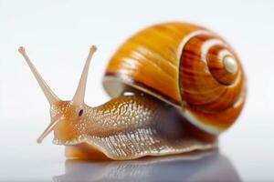 Caracol isolar em branco background.generative ai. foto