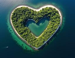 ilha em forma de coração foto