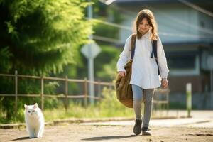 menina ir para escola foto