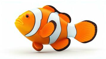 a laranja e branco palhaço peixe isolado foto