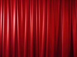uma vermelho cortinas dentro teatro foto