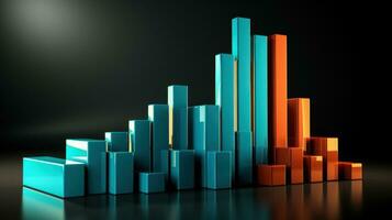 financeiro crescimento gráfico mostrando para cima tendência dentro lucros foto