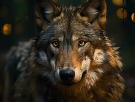 Lobo retrato criada com generativo ai tecnologia foto