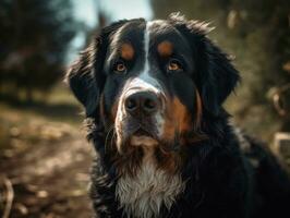 Bernese montanha cachorro criada com generativo ai tecnologia foto