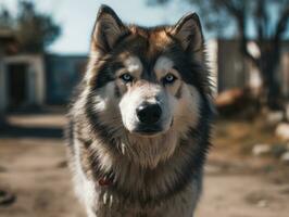 alaskan malamute cachorro criada com generativo ai tecnologia foto