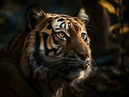 tigre retrato criada com generativo ai tecnologia foto