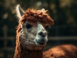 alpaca retrato criada com generativo ai tecnologia foto