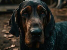 Preto cão de caça cachorro criada com generativo ai tecnologia foto