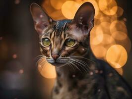 oriental gato retrato fechar acima criada com generativo ai tecnologia foto