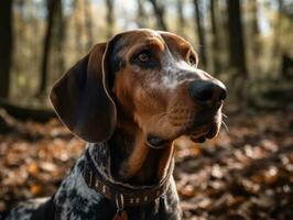 americano Inglês coonhound cachorro criada com generativo ai tecnologia foto