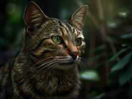 Cingapura gato retrato fechar acima criada com generativo ai tecnologia foto