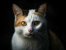 japonês gato retrato fechar acima criada com generativo ai tecnologia foto