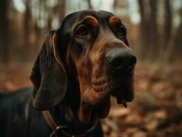 Preto cão de caça cachorro criada com generativo ai tecnologia foto