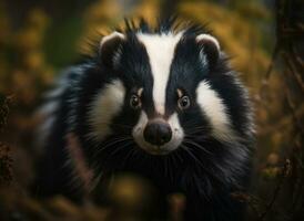 Skunk retrato criada com generativo ai tecnologia foto