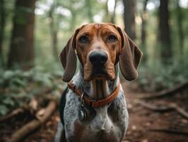 americano Inglês coonhound cachorro criada com generativo ai tecnologia foto