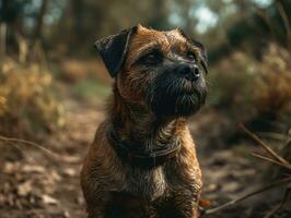 fronteira terrier cachorro criada com generativo ai tecnologia foto