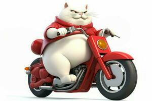gato passeios motocicleta. gerar ai foto