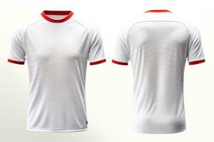 Esportes futebol equipe uniformes Muitas cores camisa isolado em branco fundo, generativo ai ilustração foto