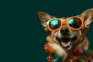 uma encantador cachorros sorriso, acentuado de adorável copos, irradia alegria ai gerado foto