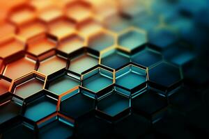 intrincado hexagonal rede produz uma harmonioso e visualmente impressionante abstração ai gerado foto