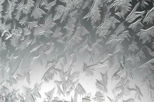 abstrato gelo texturas em carro janela dentro inverno. fosco vidro e gelo. uma texturizado olhar. fundos e texturas conceito. ai generativo foto