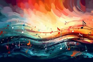 multicolorido musical abstrato fundo. neural rede ai gerado foto
