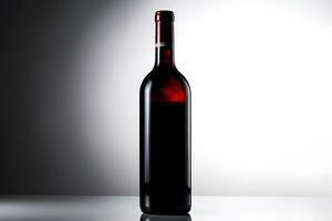 garrafa do vermelho vinho sem uma rótulo. neural rede ai gerado foto