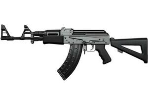 raro primeiro modelo ak - 47 assalto rifle isolado em branco. neural rede ai gerado foto