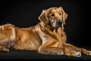 beleza dourado retriever cachorro. neural rede ai gerado foto