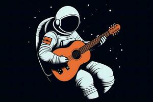 astronauta espaço Rocha guitarra. neural rede ai gerado foto