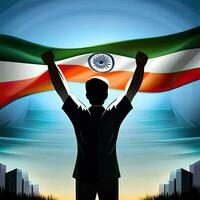 Índia independência dia composição com plano Projeto generativo ai foto