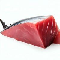 uma cru atum com uma prata faixa em a inferior generativo ai foto