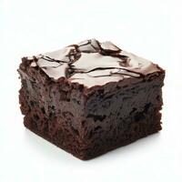 chocolate vegano Brownie bolo com nozes Rosa. isolado. seletivo foco. generativo ai foto