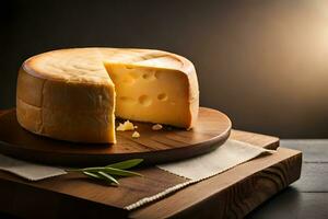 foto delicioso peças do queijo em uma Sombrio fundo altamente detalhado