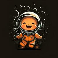 uma bebê astronauta sorridente foto