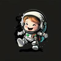 uma bebê astronauta sorridente foto