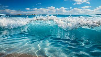 realista foto do mar ondas do limpar \ limpo mar generativo ai