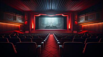 interior do moderno esvaziar filme teatro generativo ai foto
