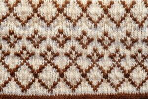 textura do luz Castanho Sombrio Castanho e branco cores do lã suéter generativo ai foto