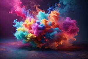 colorida fumaça bombear papel de parede, arco Iris colorida fumaça bombear fundo, fumaça efeitos fundo, fumaça papeis de parede, colorida fumaça fundo, abstrato fumaça papeis de parede, ai generativo foto