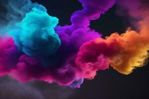 fumaça respingo fundo, arco Iris colorida fumaça fundo, fumaça efeitos fundo, néon fumaça papeis de parede, colorida fumaça fundo, abstrato fumaça papeis de parede, ai generativo foto