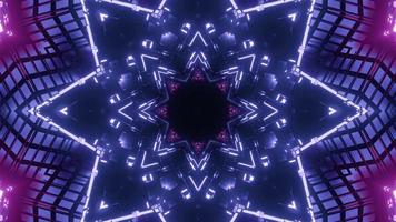 Ilustração 3D do corredor geométrico brilhante 4k uhd foto