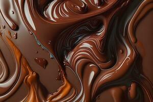 líquido chocolate fundo, abstrato líquido chocolate papel de parede, chocolate fundo, ai generativo foto