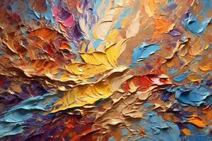 óleo pintura golpes textura fundo, óleo pintura golpes, abstrato colorida pintura stroks fundo, ai generativo foto