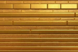 ouro tijolo parede fundo, ouro parede fundo, tijolo parede fundo, parede fundo, tijolo fundo, tijolo parede textura fundo, tijolo padrão, tijolo parede, ai generativo foto