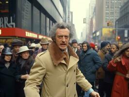 histórico colori foto do uma homem conduzindo uma protesto ai generativo