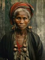 velho colori fotografia do uma brasileiro mulher a partir de a cedo 1900 ai generativo foto